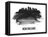 New Orleans Skyline Brush Stroke - Black II-NaxArt-Framed Stretched Canvas