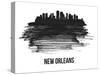 New Orleans Skyline Brush Stroke - Black II-NaxArt-Stretched Canvas