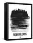 New Orleans Skyline Brush Stroke - Black-NaxArt-Framed Stretched Canvas