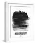 New Orleans Skyline Brush Stroke - Black-NaxArt-Framed Art Print