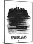 New Orleans Skyline Brush Stroke - Black-NaxArt-Mounted Art Print