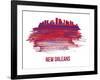 New Orleans Skyline Brush Stroke - Red-NaxArt-Framed Art Print