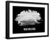 New Orleans Skyline Brush Stroke - White-NaxArt-Framed Art Print