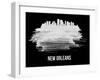 New Orleans Skyline Brush Stroke - White-NaxArt-Framed Art Print