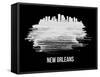 New Orleans Skyline Brush Stroke - White-NaxArt-Framed Stretched Canvas