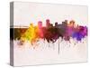 New Orleans Skyline in Watercolor Background-paulrommer-Stretched Canvas