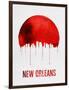 New Orleans Skyline Red-null-Framed Art Print