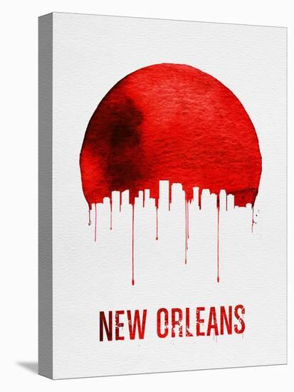 New Orleans Skyline Red-null-Stretched Canvas