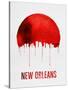 New Orleans Skyline Red-null-Stretched Canvas