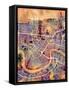 New Orleans Street Map-Michael Tompsett-Framed Stretched Canvas