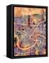 New Orleans Street Map-Michael Tompsett-Framed Stretched Canvas