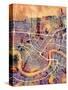 New Orleans Street Map-Michael Tompsett-Stretched Canvas