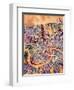 New Orleans Street Map-Michael Tompsett-Framed Art Print