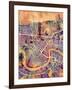 New Orleans Street Map-Michael Tompsett-Framed Art Print