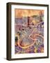 New Orleans Street Map-Michael Tompsett-Framed Art Print