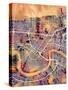 New Orleans Street Map-Michael Tompsett-Stretched Canvas