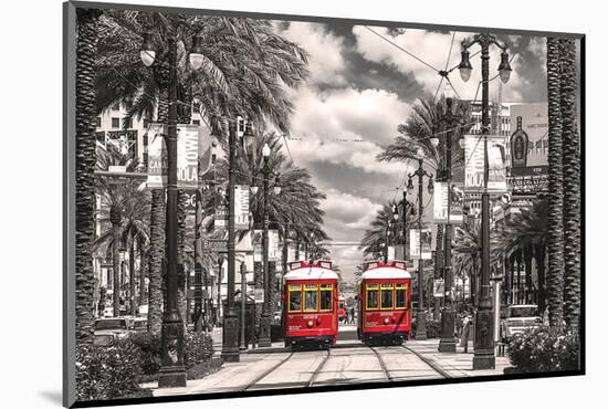 New Orleans Streetcars-null-Mounted Premium Giclee Print