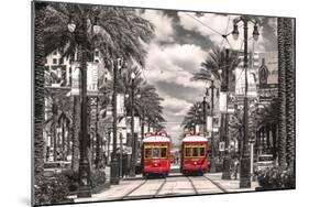 New Orleans Streetcars-null-Mounted Art Print