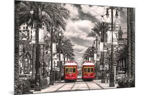 New Orleans Streetcars-null-Mounted Art Print