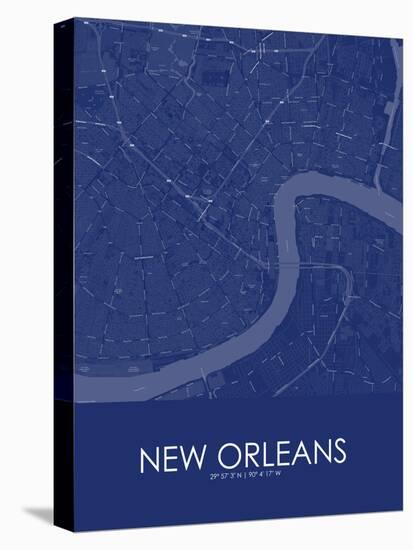 New Orleans, United States of America Blue Map-null-Stretched Canvas