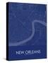 New Orleans, United States of America Blue Map-null-Stretched Canvas