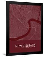 New Orleans, United States of America Red Map-null-Framed Poster
