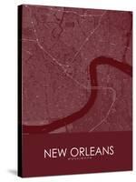 New Orleans, United States of America Red Map-null-Stretched Canvas