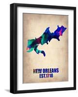 New Orleans Watercolor Map-NaxArt-Framed Art Print