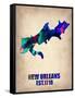 New Orleans Watercolor Map-NaxArt-Framed Stretched Canvas