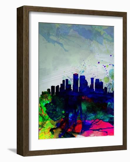 New Orleans Watercolor Skyline-NaxArt-Framed Art Print