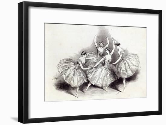 New Pas de Quatre, by Mdlles. Taglioni, C. Grisi, L. Grahn, and Cerito, at her Majesty's Theatre-null-Framed Giclee Print