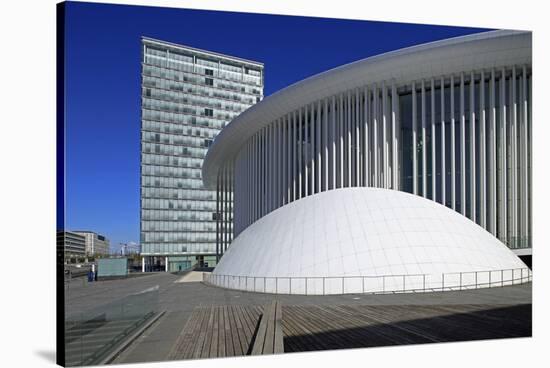 New Philharmonic Hall on Kirchberg in Luxembourg City, Grand Duchy of Luxembourg, Europe-Hans-Peter Merten-Stretched Canvas