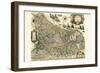 New Picture Of The 17 Provinces Of Lower Germany-Willem Janszoon Blaeu-Framed Premium Giclee Print