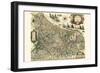 New Picture Of The 17 Provinces Of Lower Germany-Willem Janszoon Blaeu-Framed Premium Giclee Print