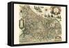 New Picture Of The 17 Provinces Of Lower Germany-Willem Janszoon Blaeu-Framed Stretched Canvas