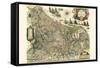 New Picture Of The 17 Provinces Of Lower Germany-Willem Janszoon Blaeu-Framed Stretched Canvas