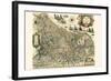 New Picture Of The 17 Provinces Of Lower Germany-Willem Janszoon Blaeu-Framed Art Print