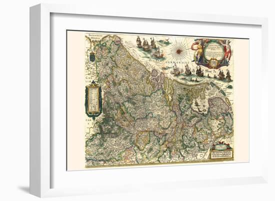 New Picture Of The 17 Provinces Of Lower Germany-Willem Janszoon Blaeu-Framed Art Print