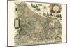 New Picture Of The 17 Provinces Of Lower Germany-Willem Janszoon Blaeu-Mounted Art Print