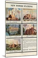 New Power Stations, Advert for British Electricity, 1951-Norman Wilkinson-Mounted Giclee Print