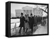 New Pres. John F. Kennedy and Wife Jacqueline Kennedy and Others Walking to His Inauguration-null-Framed Stretched Canvas