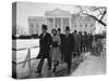 New Pres. John F. Kennedy and Wife Jacqueline Kennedy and Others Walking to His Inauguration-null-Stretched Canvas