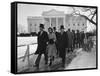 New Pres. John F. Kennedy and Wife Jacqueline Kennedy and Others Walking to His Inauguration-null-Framed Stretched Canvas