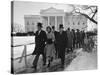 New Pres. John F. Kennedy and Wife Jacqueline Kennedy and Others Walking to His Inauguration-null-Stretched Canvas