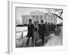 New Pres. John F. Kennedy and Wife Jacqueline Kennedy and Others Walking to His Inauguration-null-Framed Photographic Print