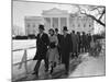 New Pres. John F. Kennedy and Wife Jacqueline Kennedy and Others Walking to His Inauguration-null-Mounted Photographic Print