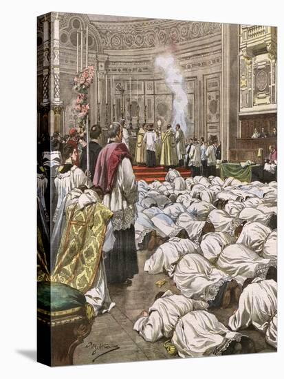 New Priests at Rome-Achille Beltrame-Stretched Canvas