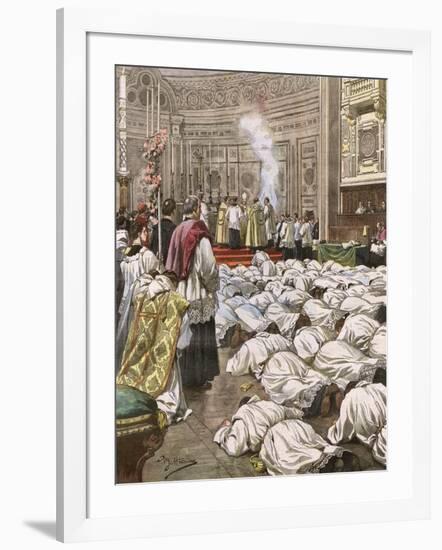 New Priests at Rome-Achille Beltrame-Framed Art Print