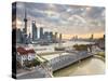 New Pudong Skyline; Waibaidu (Garden) Bridge; Looking across the Huangpu River from the Bund; Shang-Gavin Hellier-Stretched Canvas