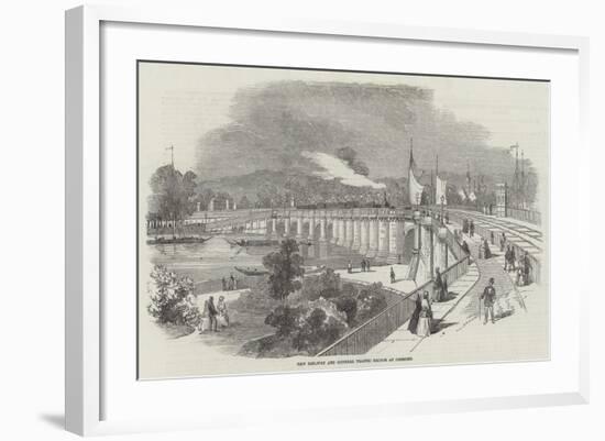 New Railway and General Traffic Bridge at Dresden-null-Framed Giclee Print